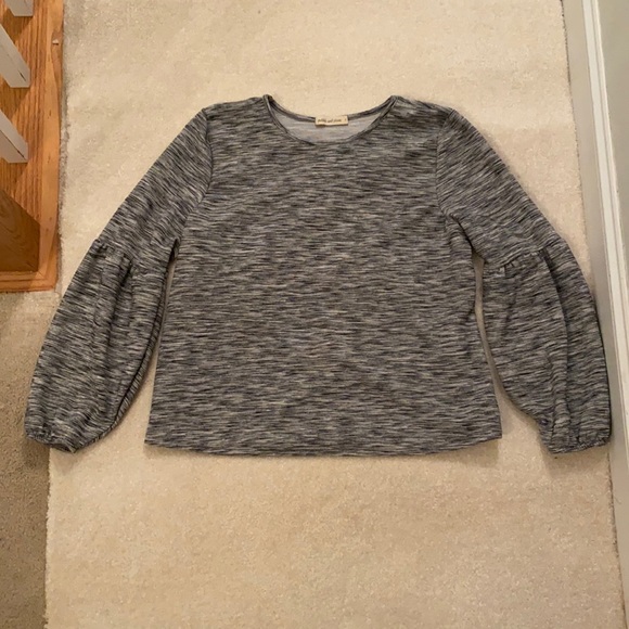 Heather Grey Bell Sleeve Top - Picture 1 of 4